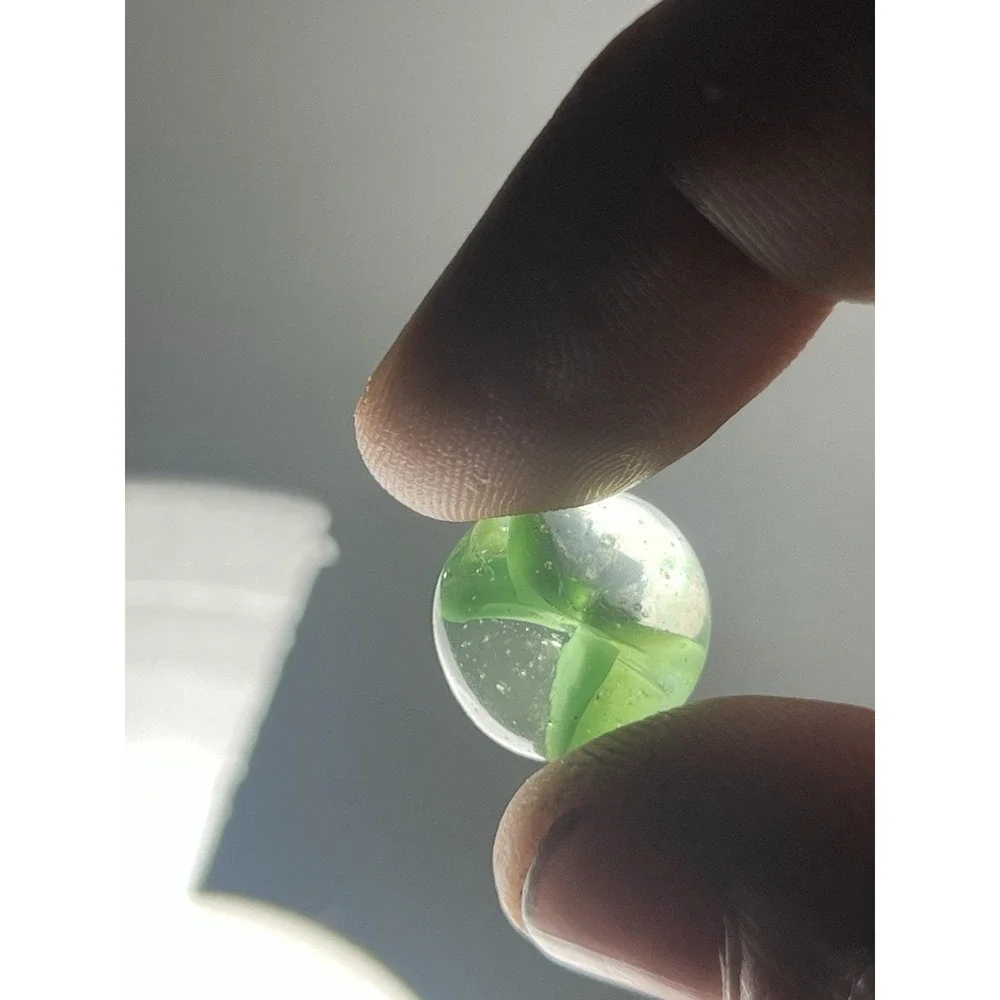 Unique Uranium Glass Marble Cat eye Green Regular Cute Craft